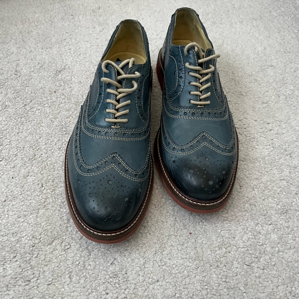 Men's 1901 Blue Leather  Brogue Shoes